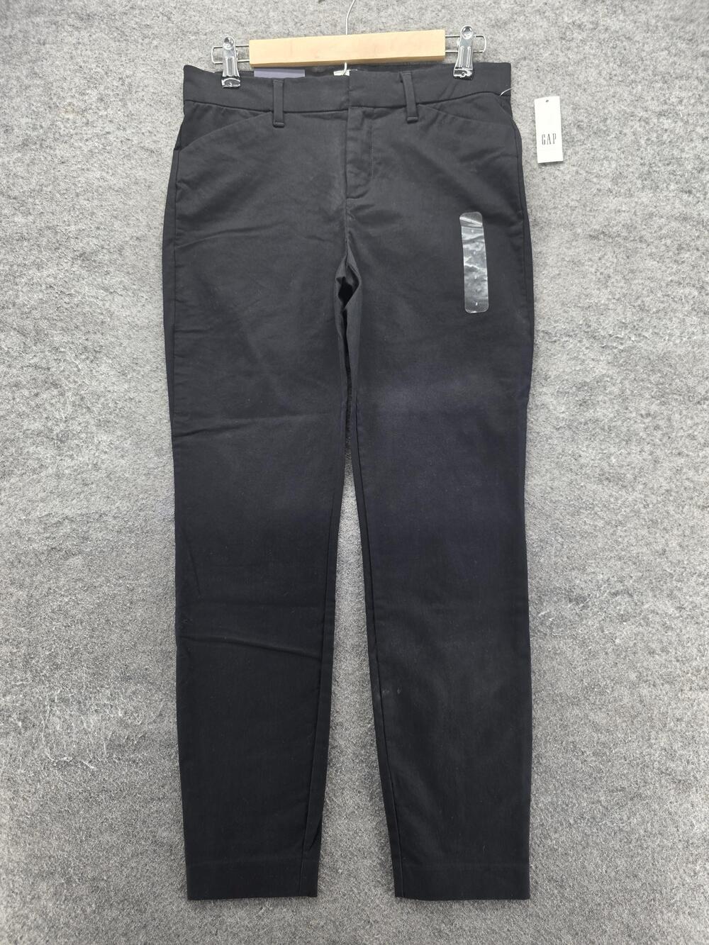Gap Pants Womens 2 Black Signature Skinny Ankle Khaki Stretch Mid Rise 27 In